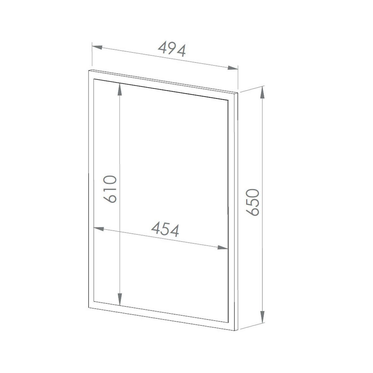 WANDSPIEGEL Oiven Cashmere 50 / 2 / 66cm - Creme, Holzwerkstoff (50/82/2cm) - Feldmann-Wohnen