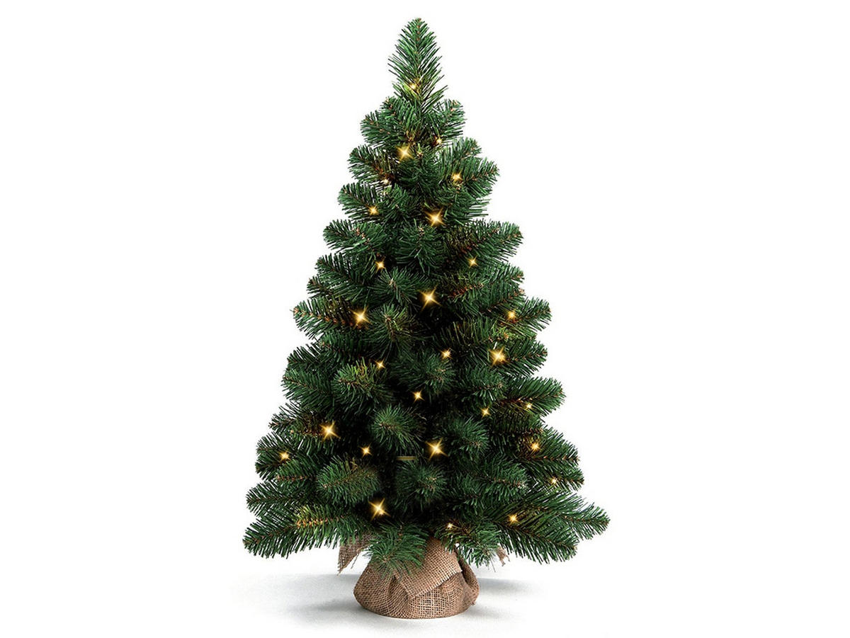WEIHNACHTSBAUM künstlich Narnie in Blumentopf 75cm mit LED Beleuchtung, Tannenbaum Christbaum Kunstbaum Dekobaum mit Metallständer - Grün, Kunststoff (75cm) - LAALU