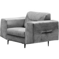 RELAXSESSEL Venezia hellgrau mit schwarzen Beinen - Hellgrau/Schwarz, Textil (112/85/94cm) - Beautysofa