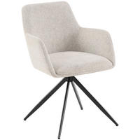 ARMLEHNENSTUHL Stoff creme - Creme/Schwarz, Textil/Metall (56/81/62cm) - CLP