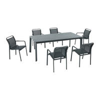 GARTENESSGRUPPE im Set - 6 -Sitzer - Aluminium - anthrazitgrau - VELYRA - Anthrazit, Metall - Vente-Unique