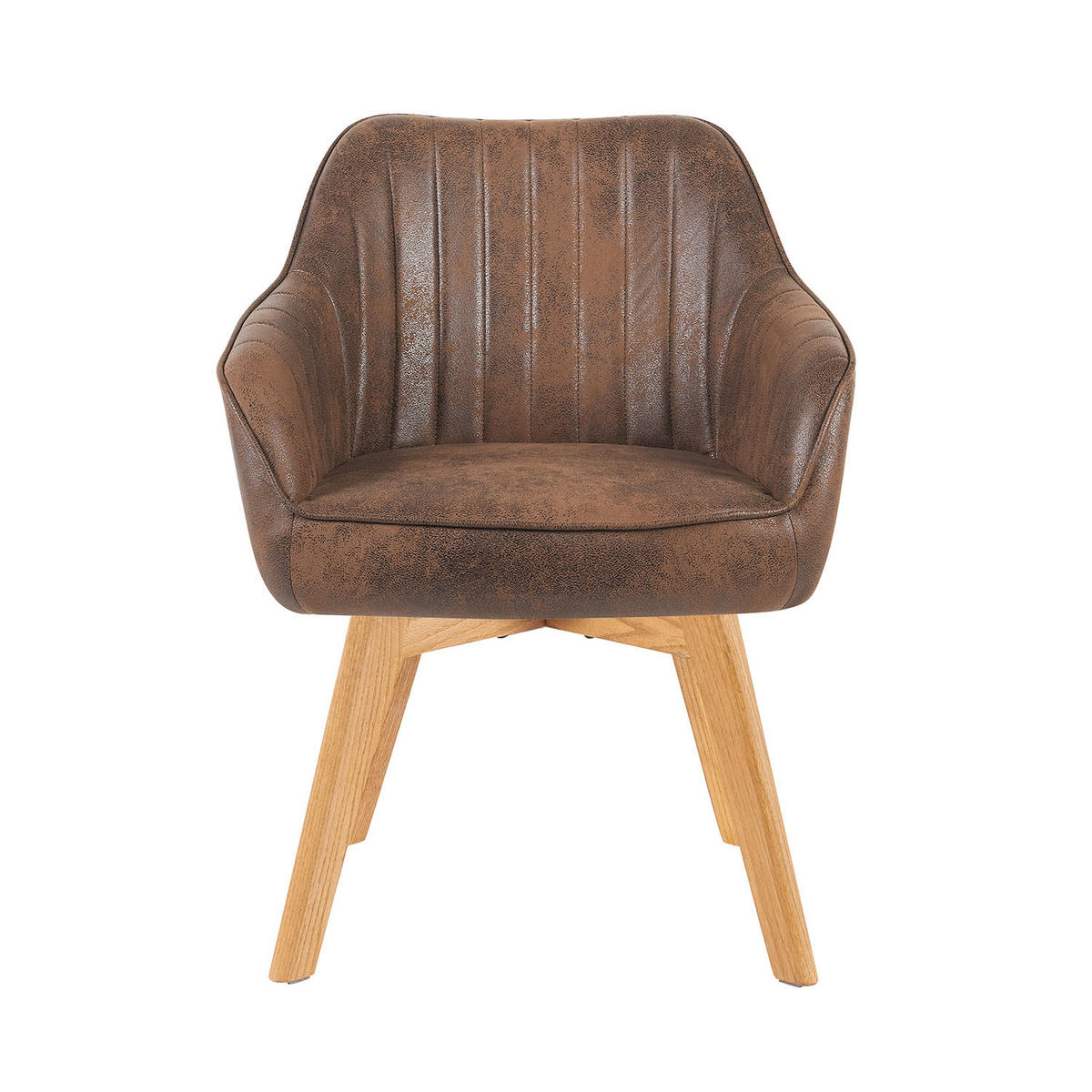 ARMLEHNSTUHL Mika-Jara 2er-Set - Honigeiche/Braun, Eichenholz/Holz (60/82/61cm) - DUBI Möbel