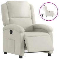 RELAXSESSEL Elektrisch Creme Samt - Creme, Textil (86.5/99.5/71cm) - vidaXL