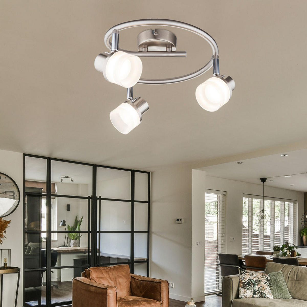 LED DECKENLEUCHTE FRISO I Silber Matt - Silberfarben, Metall (26/26/13.9cm) - Globo Lighting