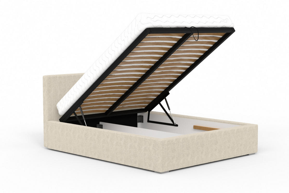 POLSTERBETT LOCCA 140/200 in Cord Beige - Beige, Holz/Holzwerkstoff (140/200cm) - Deine Möbel 24