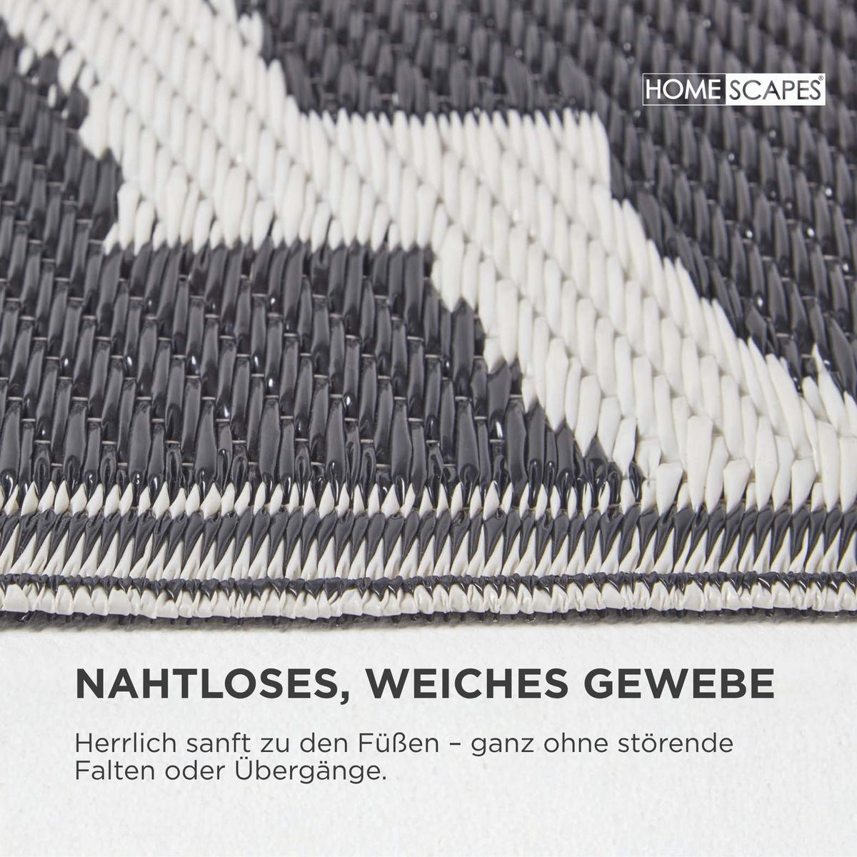 OUTDOORTEPPICH Nola geometrisch gemustert 120/180 cm - Schwarz, Kunststoff (120/180cm) - Homescapes