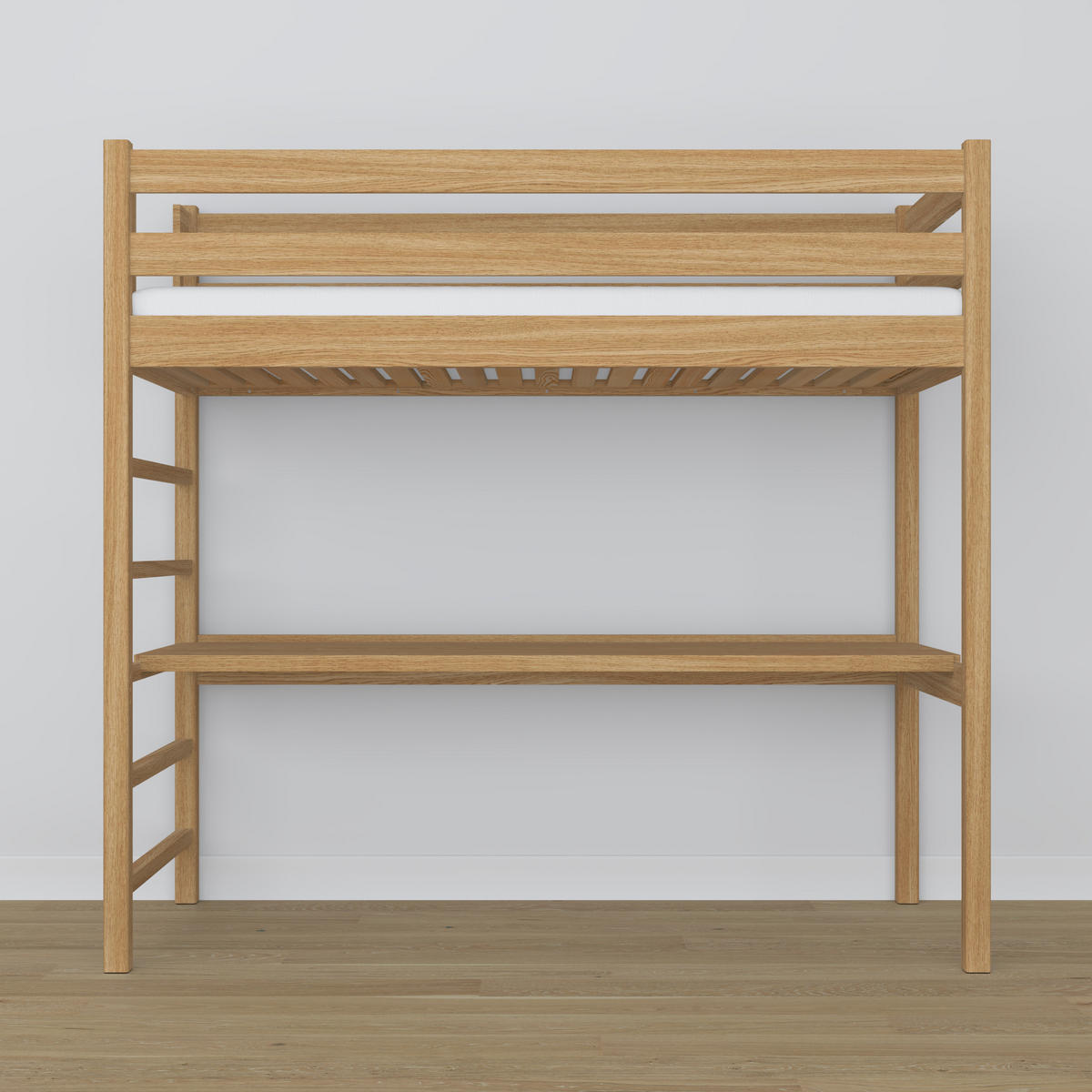 HOCHBETT N01 mit Schreibtisch Eiche Natur 90/180 - Eiche Artisan, Naturmaterialien/Holz (90/180cm) - N-Wood