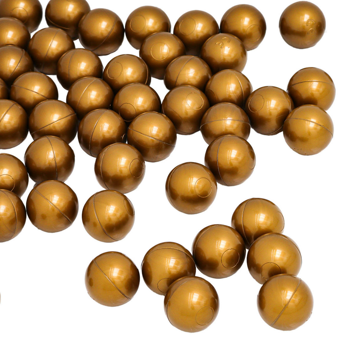 BÄLLEBAD-BÄLLE 50 Stück, Goldfarben, 5.5 cm - Goldfarben, Kunststoff (5.5/5.5/5.5cm) - Littletom