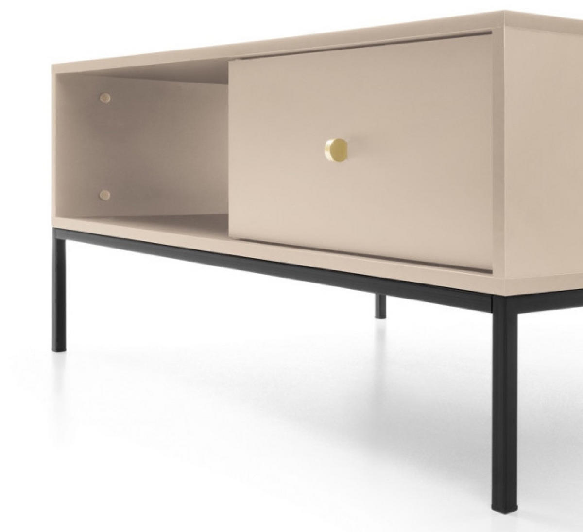 TISCH Beige MONAKO Mit Schwarzem Gestell Mit Metallgestell - Beige, Holzwerkstoff (1/68/46.2cm) - Sepro Meble