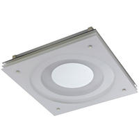 LED DECKENLEUCHTE Metall Glas Silber Weiß - Silberfarben, Glas (38/38/8.5cm)
