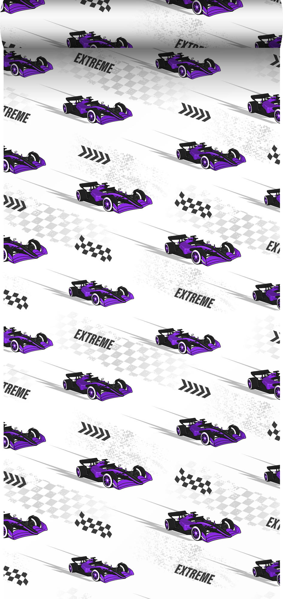 TAPETE Rennwagen 50 x 900 cm - Lila, Papier (50/0.1cm) - Sanders & Sanders