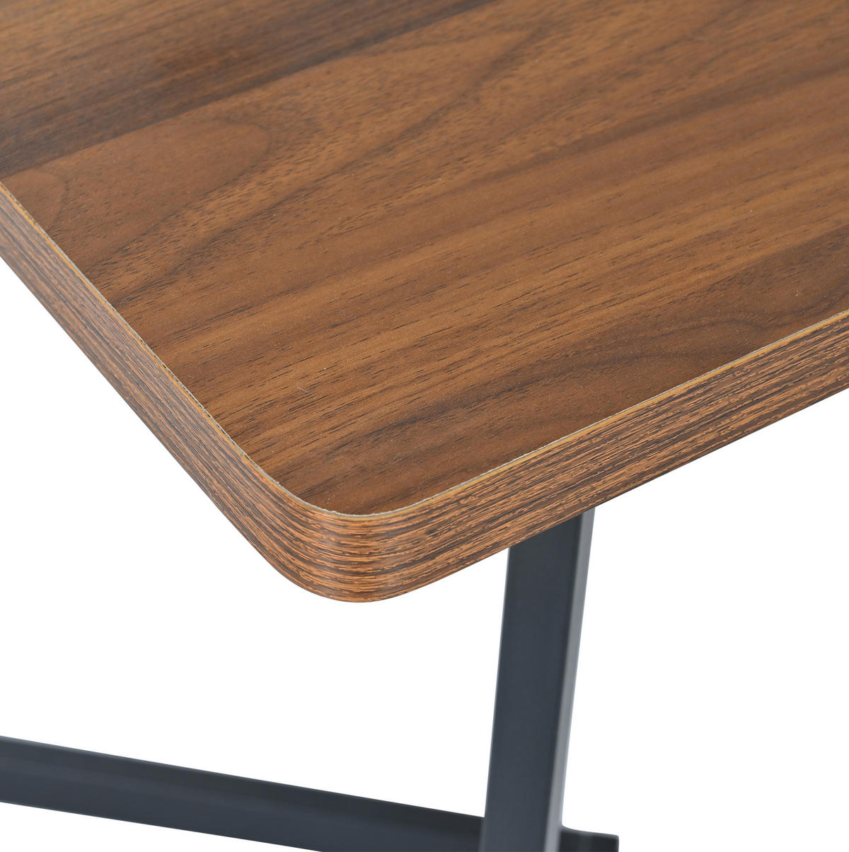 ESSTISCH 117/75/68 cm Schwarz/Nussbaumfarben aus MDF mit Metallgestell - Braun, Holzwerkstoff (117/68/75cm) - OKMYHOME