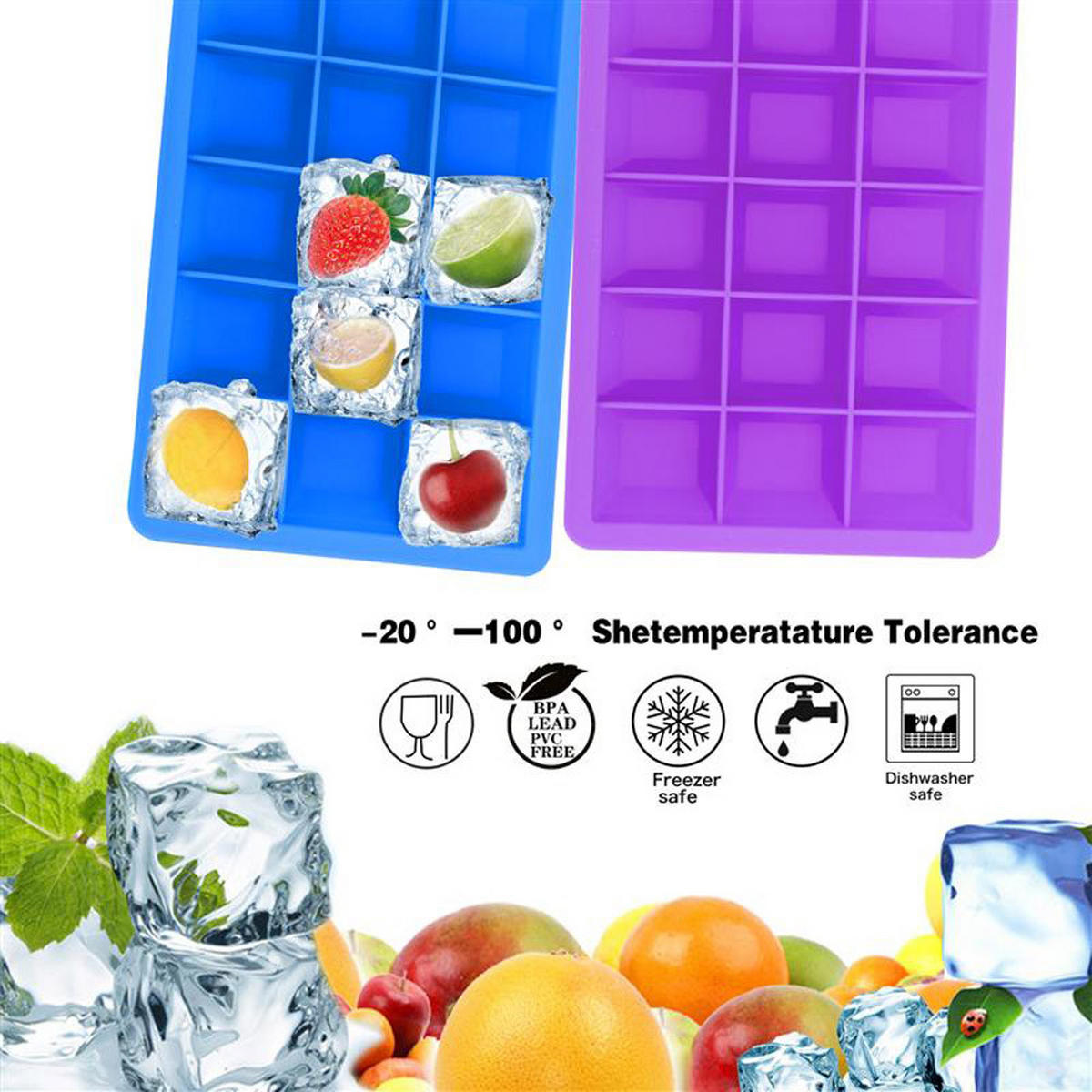 EISWÜRFELFORM 2er Set - Lila, Kunststoff (13/2.5/18cm) - Intirilife