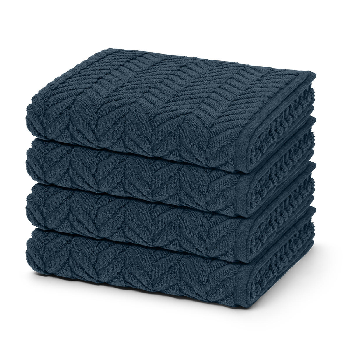 HANDTUCH Sensual Skin Zopf 4er-Set - Dunkelblau, Textil (50/100cm) - Ross