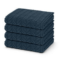 HANDTUCH Sensual Skin Zopf 4er-Set - Dunkelblau, Textil (50/100cm) - Ross