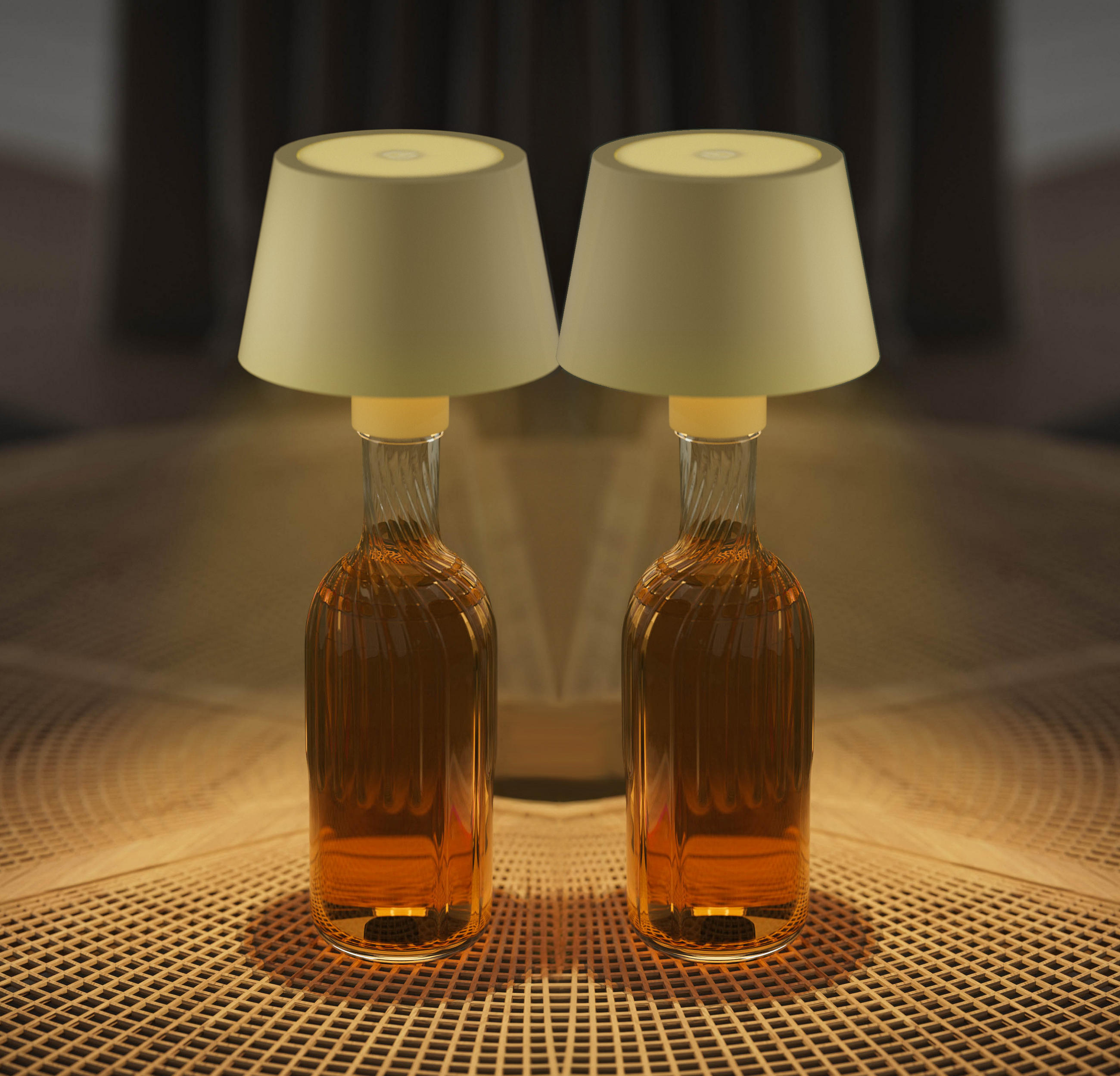 LED-AKKU-TISCHLAMPE - dimmbar mit Touchsensor und warmweißem Licht für drinnen und draußen, 2er-Set - Beige, Metall (11/11/12.5cm) - Northpoint
