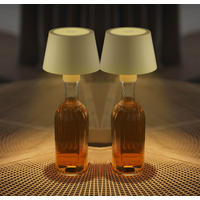 LED-AKKU-TISCHLAMPE - dimmbar mit Touchsensor und warmweißem Licht für drinnen und draußen, 2er-Set - Beige, Metall (11/11/12.5cm) - Northpoint