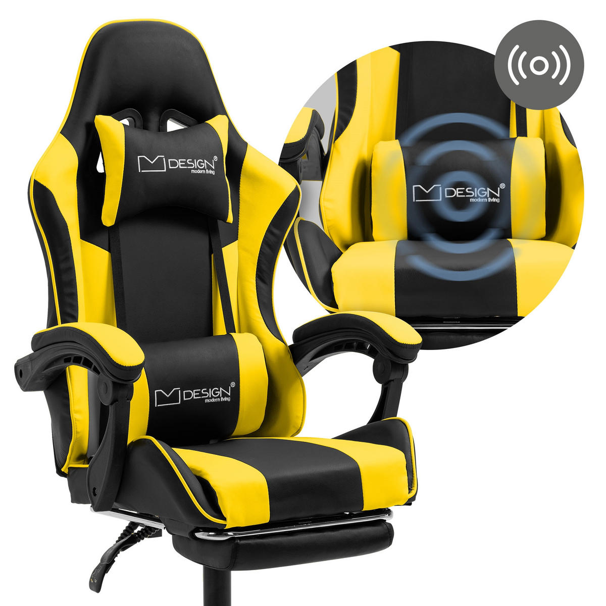 GAMING-STUHL schwarz gelb - Gelb, Metall (62/128/62cm) - ML-DESIGN
