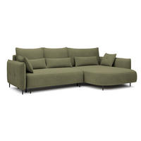 ECKSOFA Oblivio Olivgrün Velours - Schwarz/Olivgrün, Textil/Metall (285/200cm) - Selsey