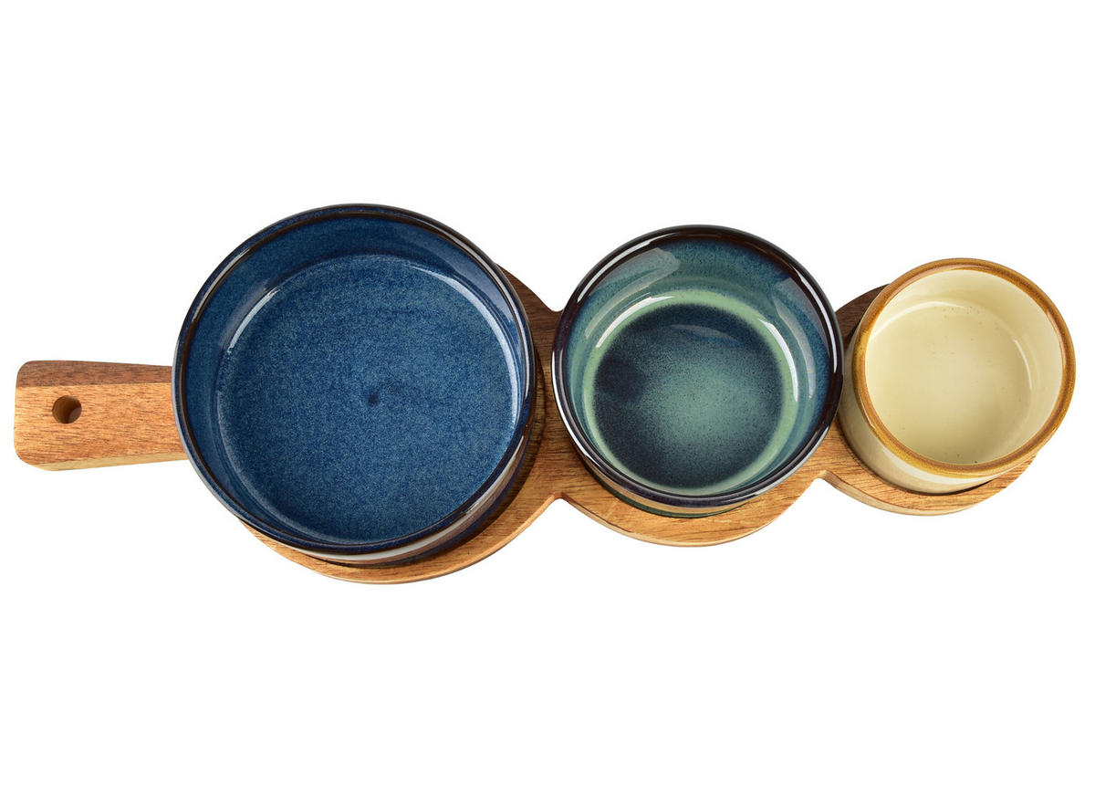 SERVIERSCHALEN Modern Kitchen Blau 35/12/4.5 cm Porzellan - Blau, Keramik (12/4.5/35cm) - Mondex