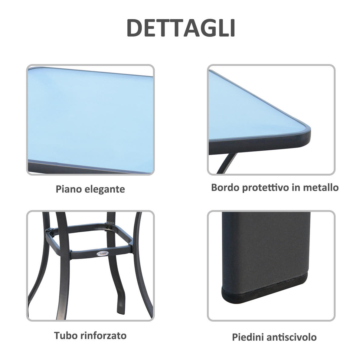 COUCHTISCH,GEHÄRTETES Glas Metallgestell 68,5x68,5x84cm,grau - Grau, Metall (68.5/68.5/84cm) - Vallsero