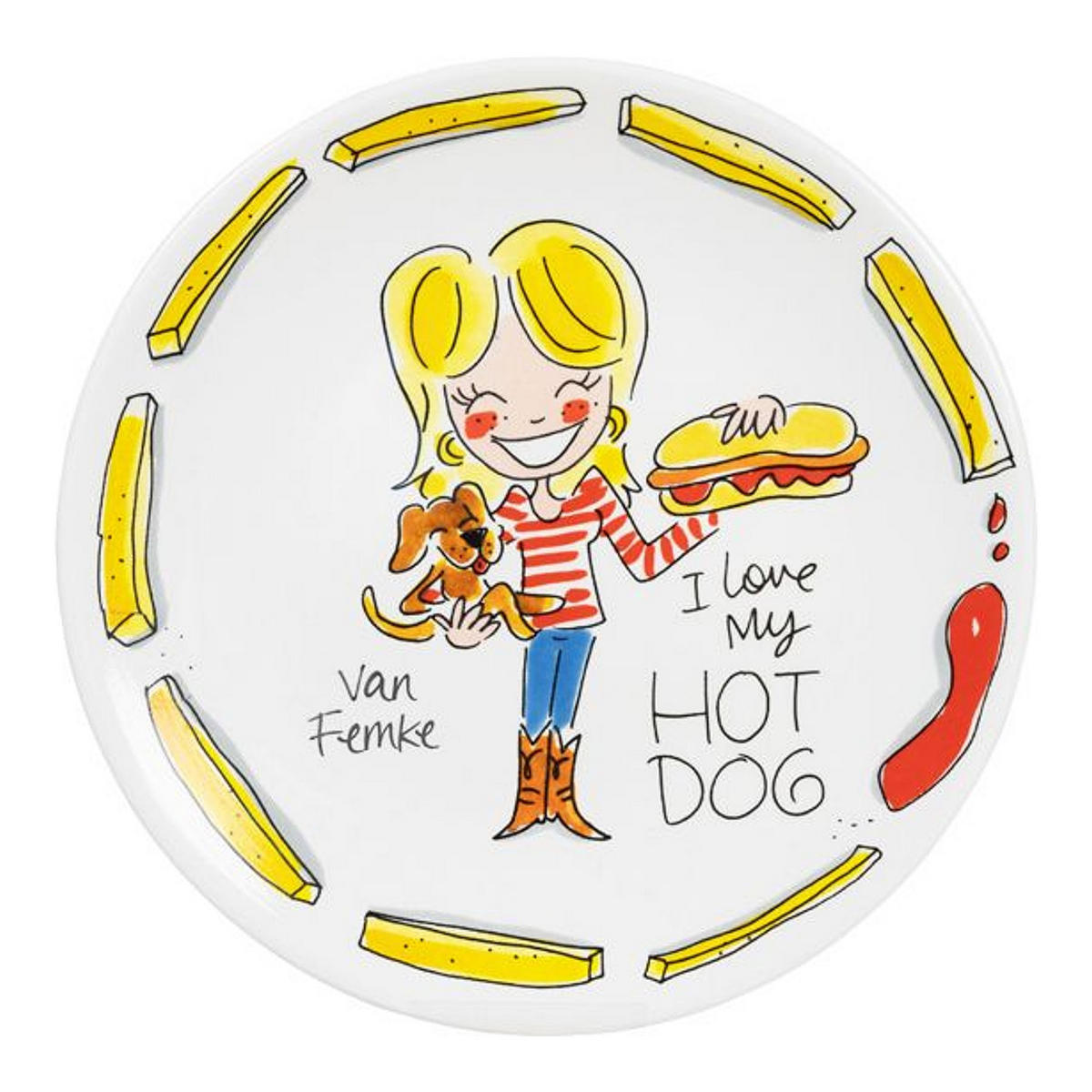 FRÜHSTÜCKSTELLER Hot Dog in Bunt - 22cm - Multicolor, Keramik (21.8/21.8/2.5cm) - Blond Amsterdam