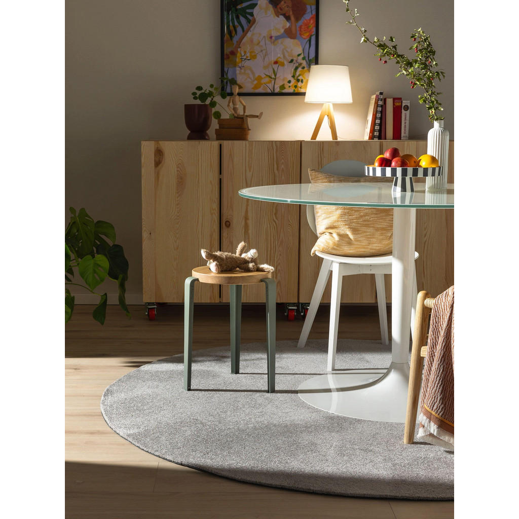 Thumbnail - benuta Nest Teppich, Grau, Kunststoff, Uni, Rund, 200x200 cm, Global Recycled Standard (Grs), Oeko-Tex® Standard 100, fü...