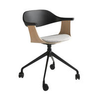 DREHSTUHL Bürodrehstuhl aus hellgrauem Stoff und schwarzem PVC 59/50/76 cm - Honigeiche/Schwarz, Textil (59/76/50cm) - ANGEL CERDA