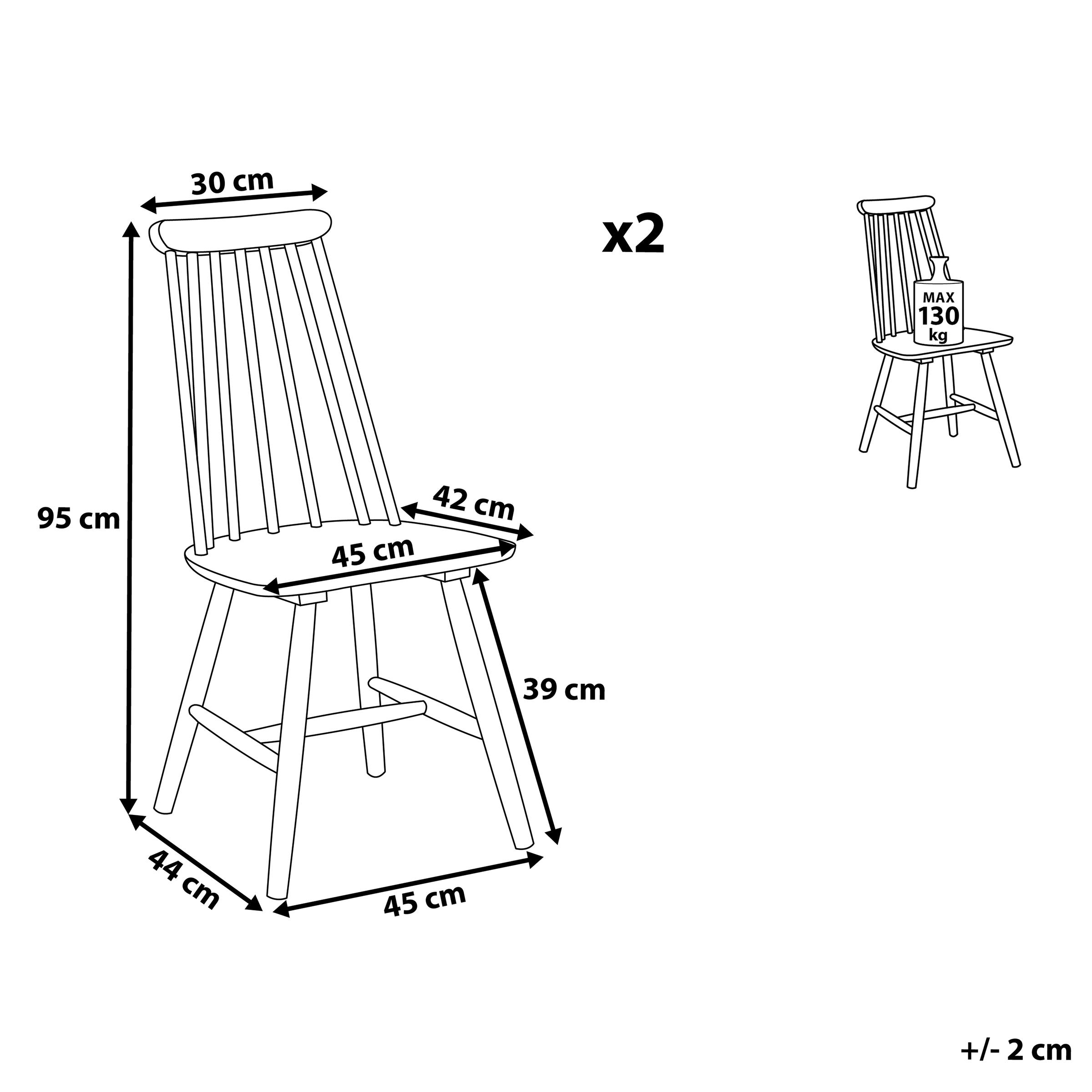 Thumbnail - Beliani Esszimmerstuhl, Schwarz, Holz, 1-Sitzer, 45x95x44 cm, Esszimmer, Stühle, Esszimmerstühle, Vierfußstühle