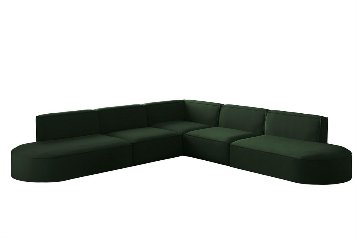 ECKSOFA Universal Palma Opera Velvet - Grün, Holzwerkstoff/Textil (276/276cm) - Fun Möbel