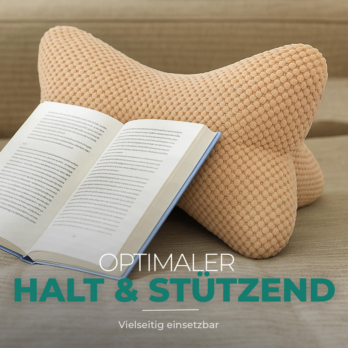 LESEKNOCHEN 18x35 cm Hellbraun - Hellbraun, Textil (18/35cm) - Bestlivings