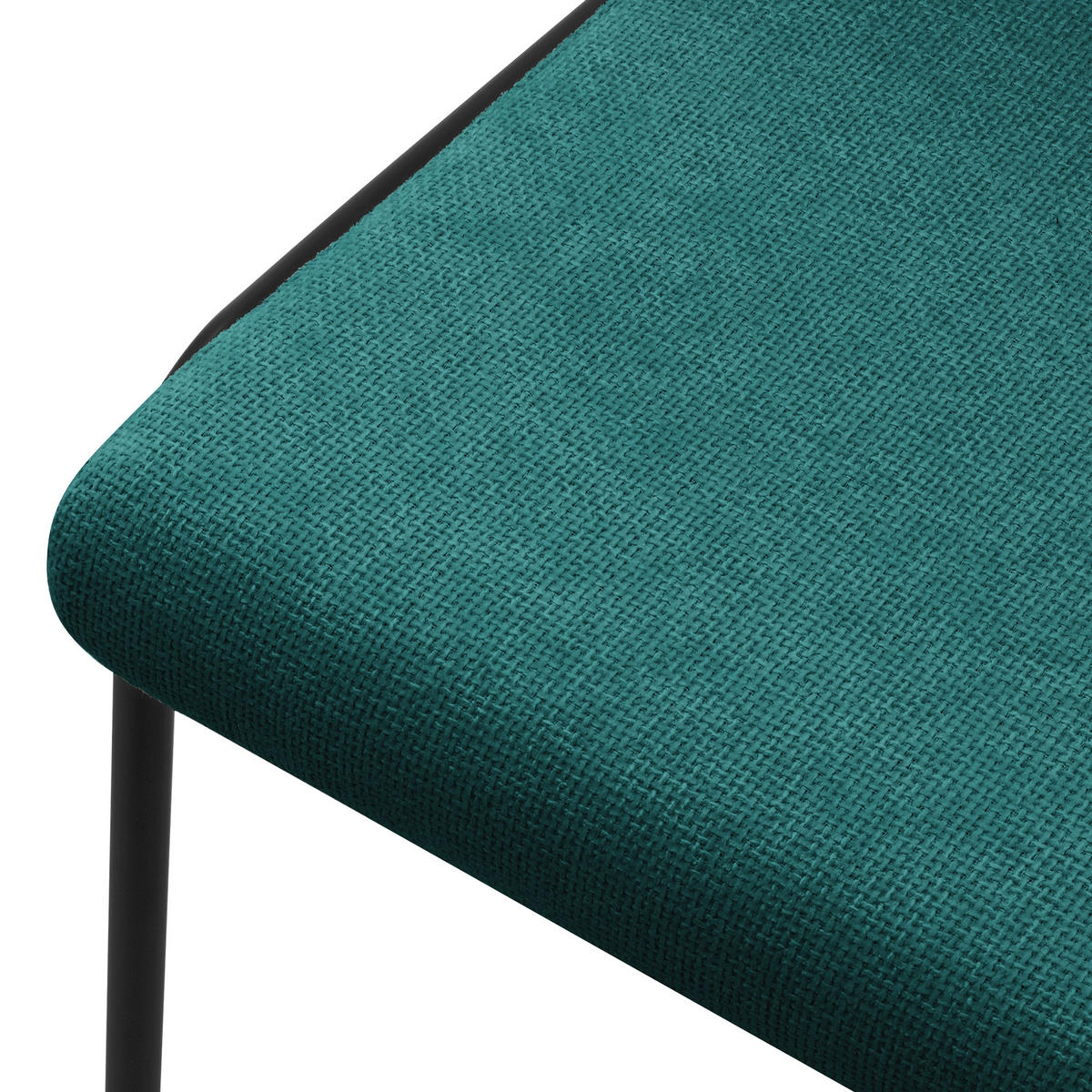 ESSZIMMERSTUHL 4er Set Petrol aus Polyester - Petrol/Schwarz, Textil/Metall (49/94/62cm) - ML-DESIGN