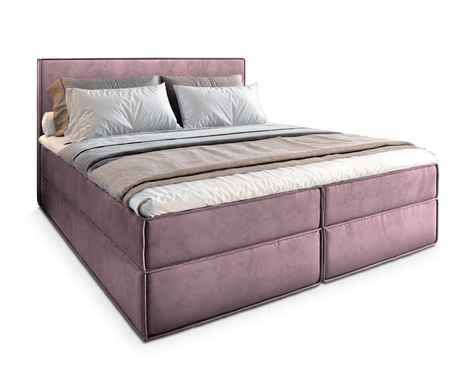 BOXBETT PELLIO 180x200 cm mit Matratze und Topper - Lila - Lila, Holz (180/200cm) - MASSENO