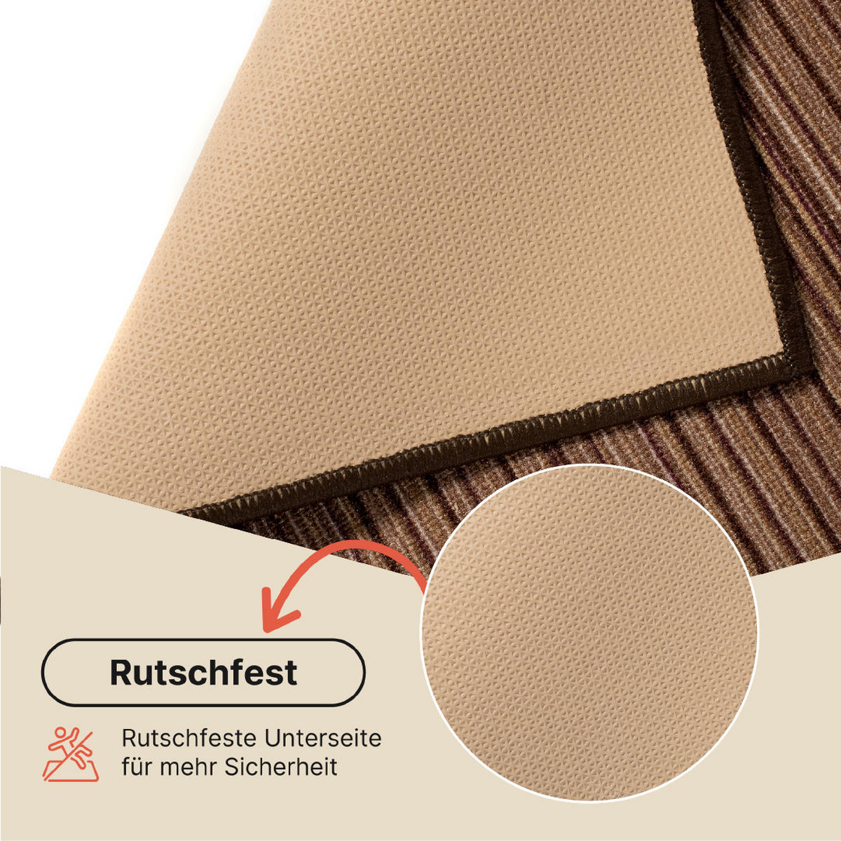 TEPPICHLÄUFER Anti-Rutsch Braun rutschfest Gummiunterlage 80/700 cm - Braun, Textil (80/700cm) - Tapiso
