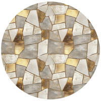 KOUPELNOVÁ PŘEDLOŽKA Mozaika - Mramor - Zlato 70x70 cm - šampaňská, textil/plast (70/70cm)