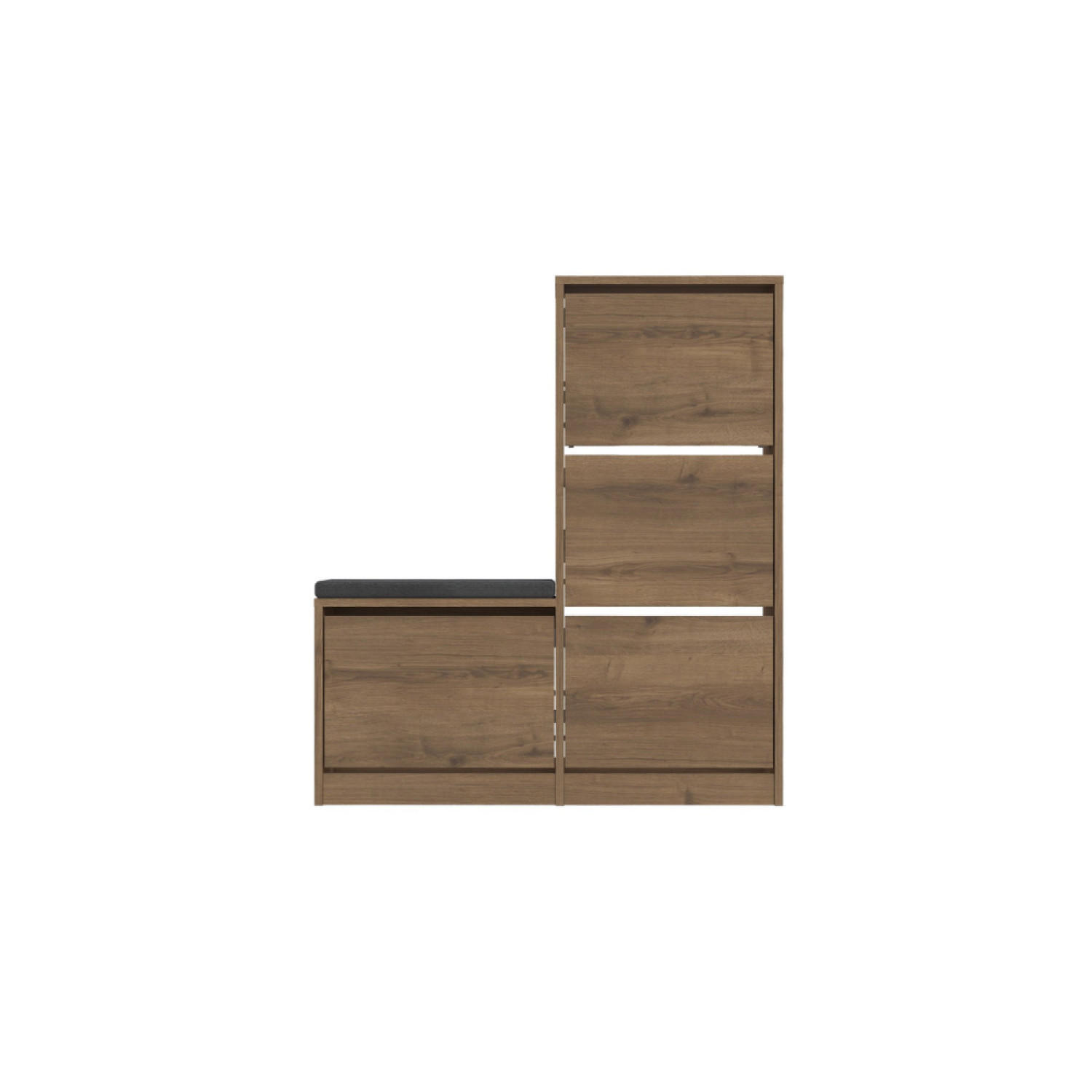 SCHUHSCHRANK Vales Braun - Braun, Holzwerkstoff (90/180/34cm) - Concept Usine