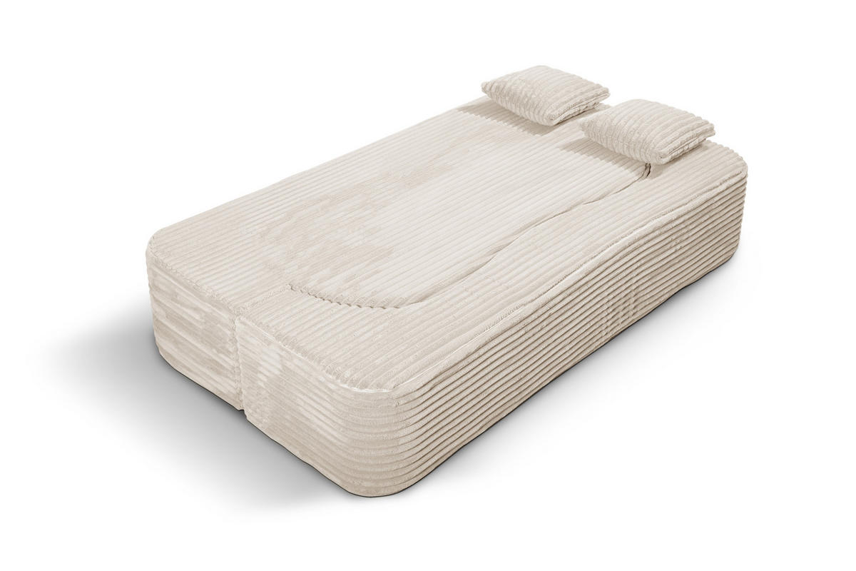 SCHLAFSOFA MYFOAM, Sofa mit Schlaffunktion, Farbe: Beige, Cordstoff - Beige, Textil (200/80/72cm) - Storez24