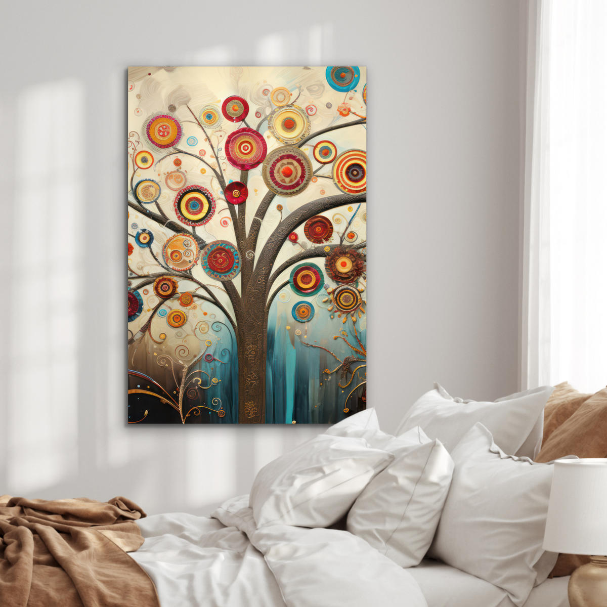 METALLBILD Baum - Baum des Lebens - Farbe 60x90 cm - Braun, Metall (60/90cm) - MuchoWow