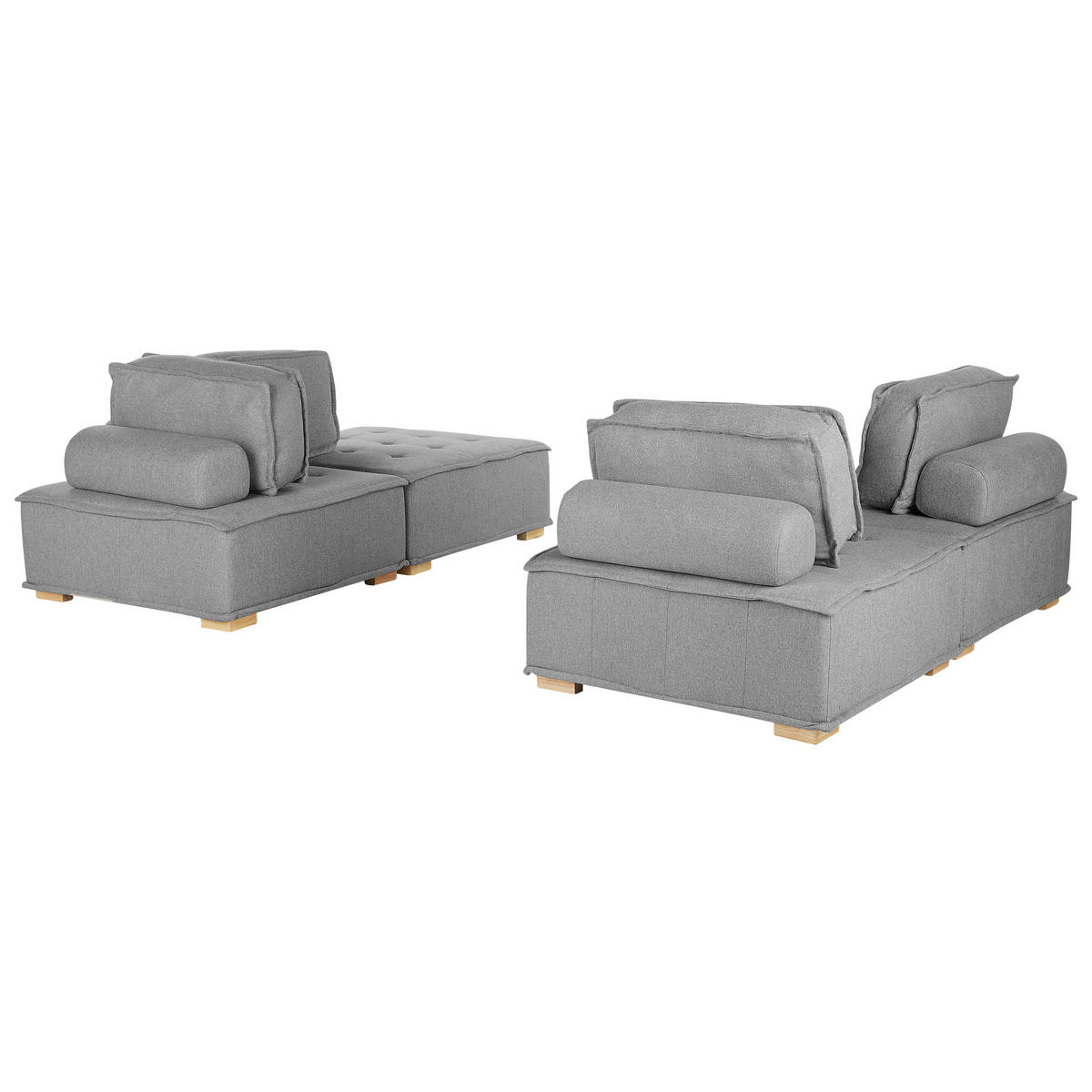 4-SITZER SOFA SET Polyester Grau Tibro - Grau, Textil (200/40/100cm) - Beliani
