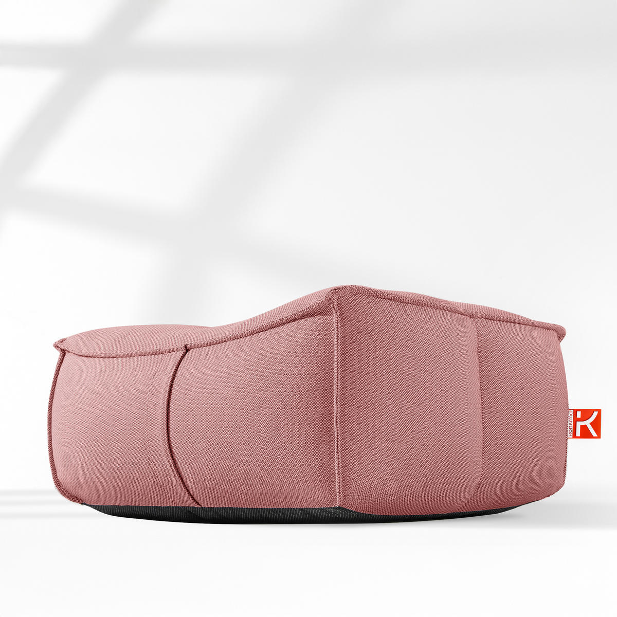 GARTENLOUNGE-HOCKER LOVIA Outdoof Pouf, Rot/Weiß - Rot, Textil (90/41/75cm) - KONSIMO®