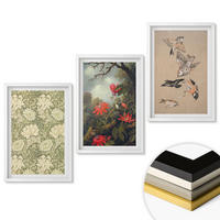 WANDBILDER 3er-Set - 40x60 cm Weißer Rahmen - Blumen, Vögel, Natur - Weiß, Kunststoff (40/60cm) - ArtPrintCave