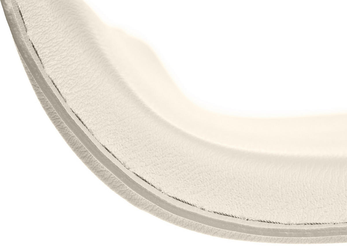 BARHOCKER Lederlook creme - Chromfarben/Creme, Textil/Metall (38/65/41cm) - CLP