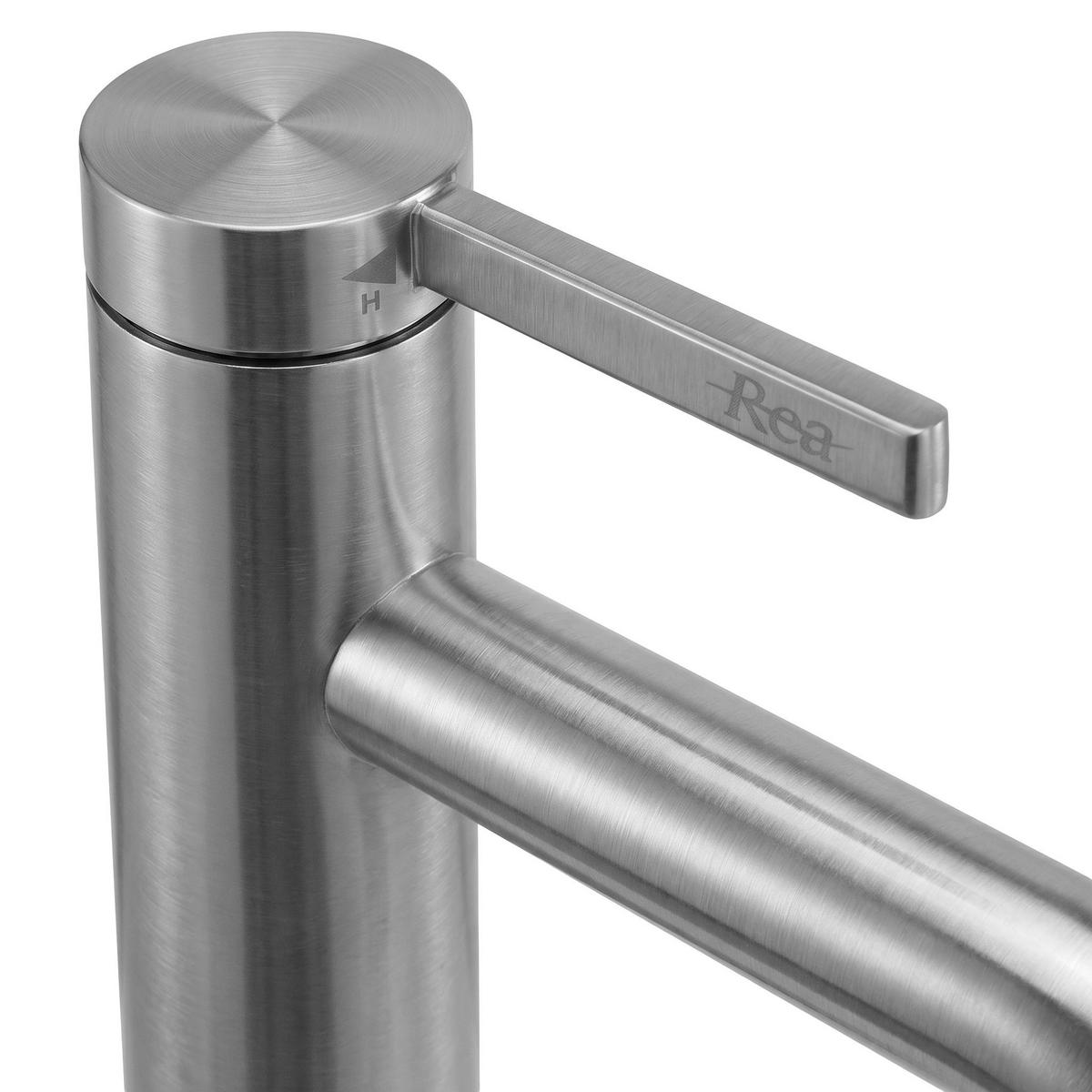 WASCHBECKENARMATUR Rea Rivo Brush Nickel - Nickelfarben, Metall (5/28/15.5cm) - REA