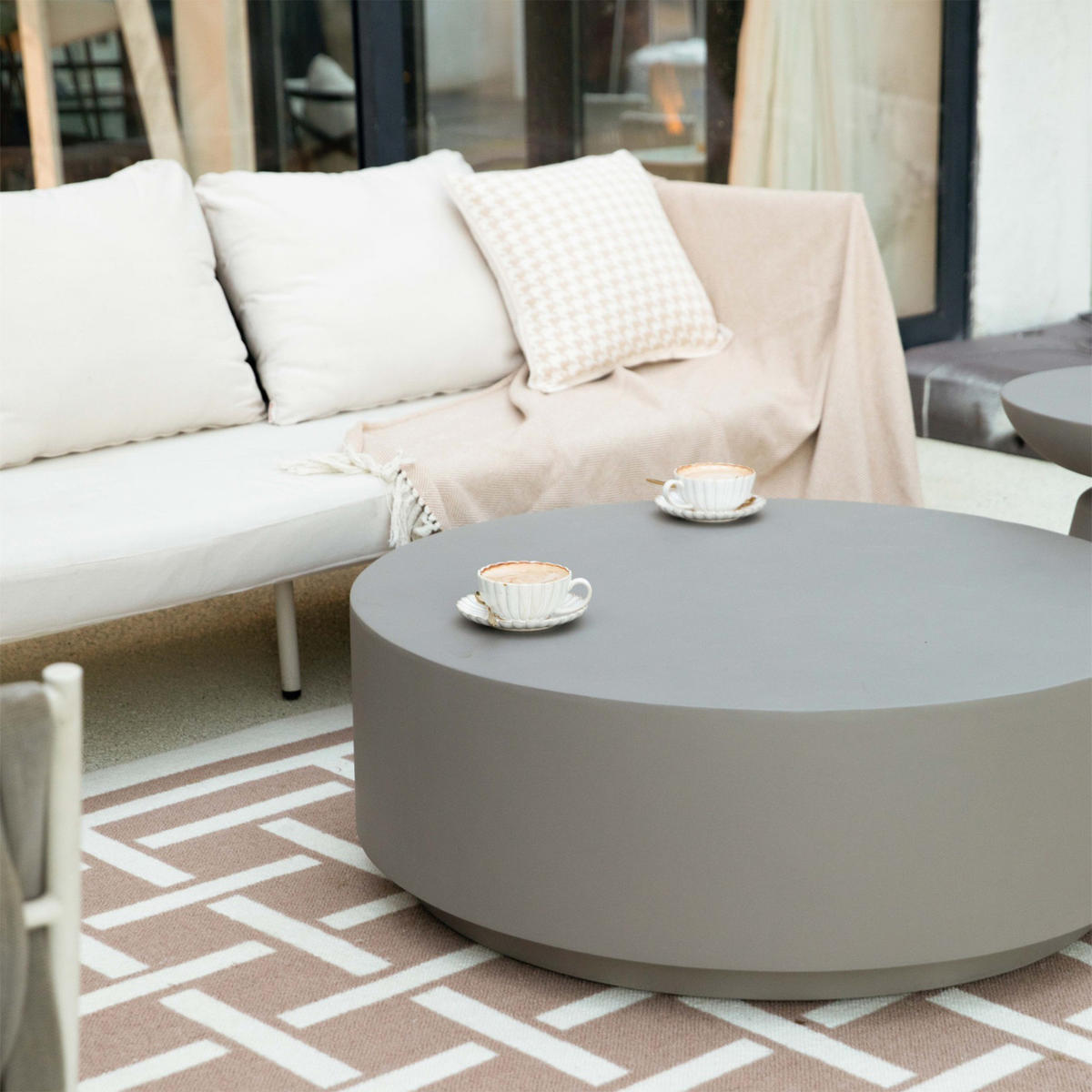 COUCHTISCH ROME Groß aus Beton 101 x 101 x 36 cm - Grau, Naturmaterialien (101/101/36cm) - Elementi