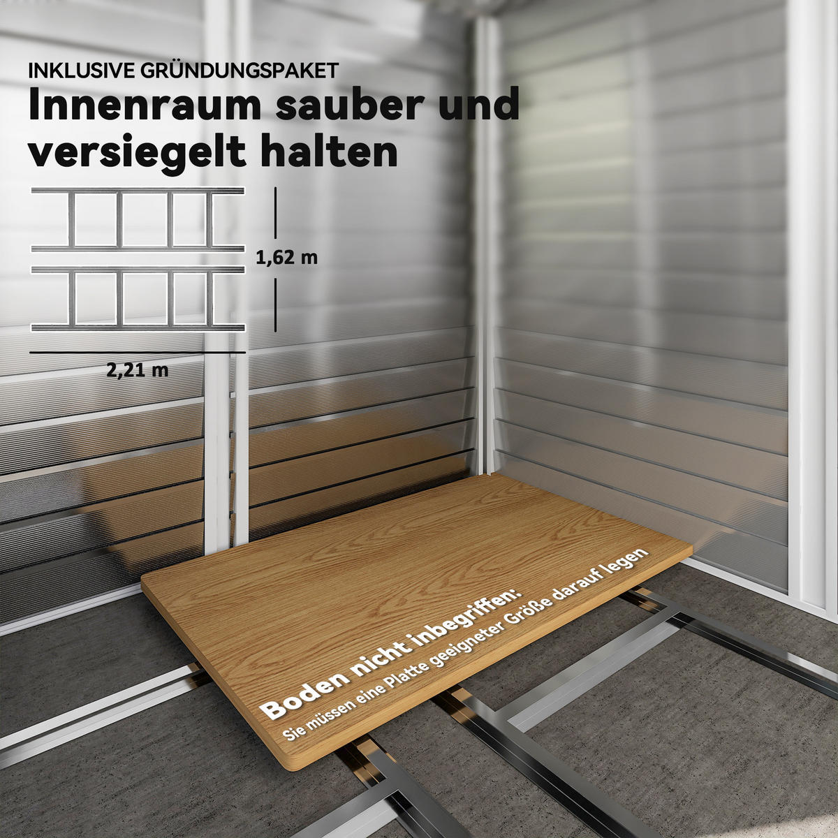 GERÄTEHAUS 4,4 m² Gartenhaus mit Pultdach, Schiebetür, Fundament Geräteschuppen - Braun, Metall (206/198/240cm) - Outsunny