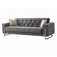 3-SITZER SOFA Shimla Grau - Grau, Holzwerkstoff/Textil (240/80/100cm)
