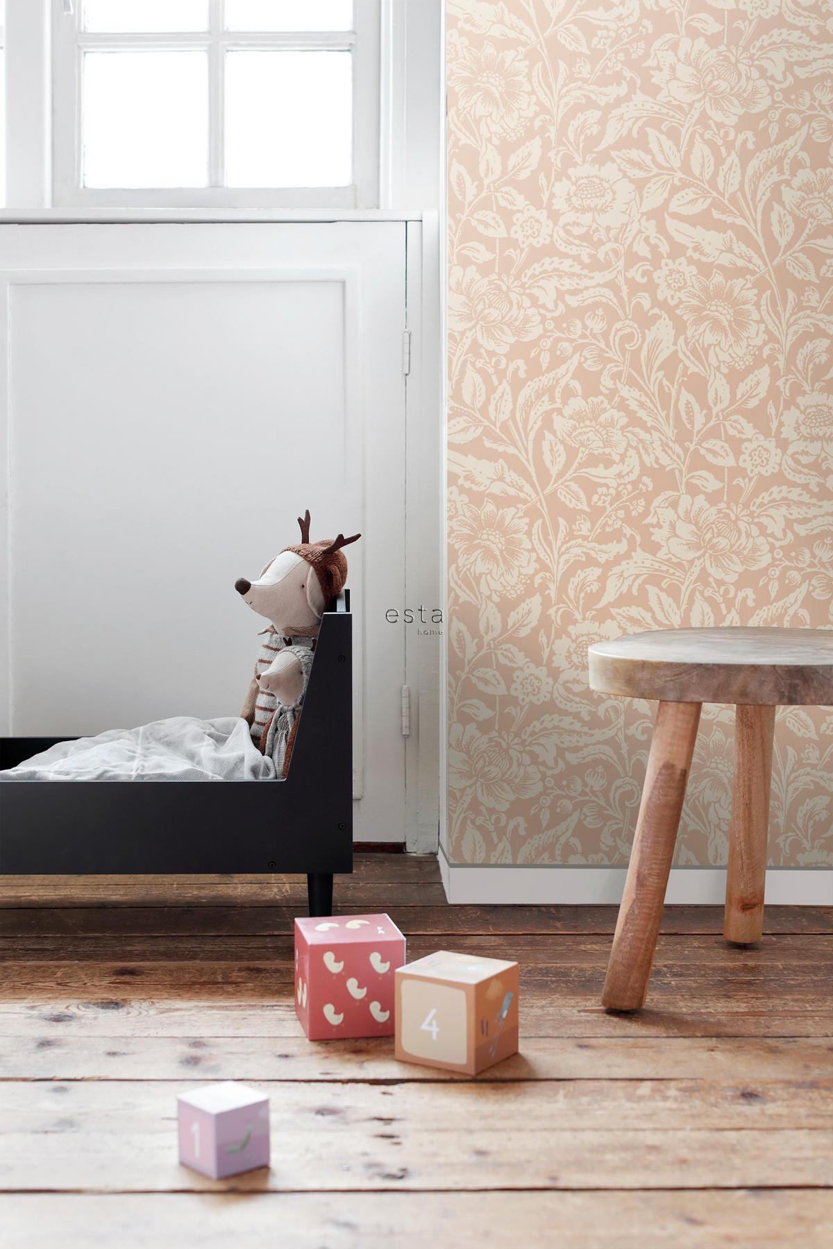 TAPETE Blumenmuster 53 cm x 10.05 m - Terracotta, Papier (53/1000cm) - ESTAhome