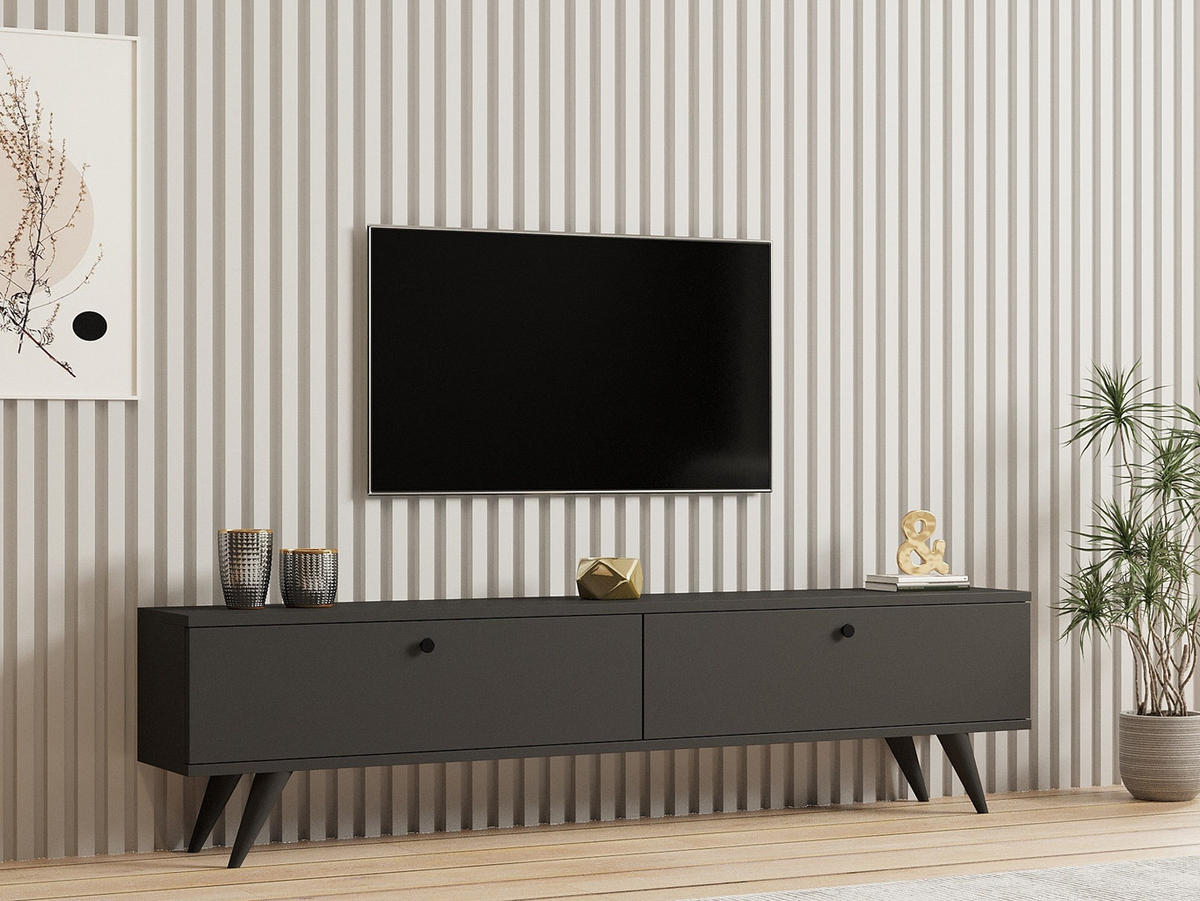 TV-MÖBEL Parlak Anthrazit - Grau, Holz (160/40/25cm) - Habitat Garten
