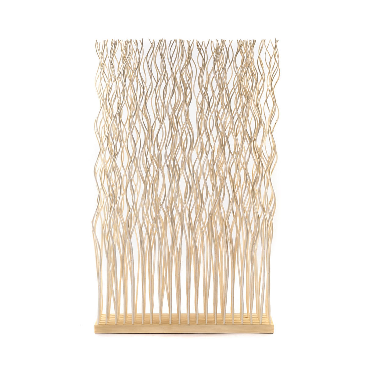 RAUMTEILER Kinki Weidenholz gewellt geblichen - Beige, Naturmaterialien (70/110/17cm) - CREEDWOOD