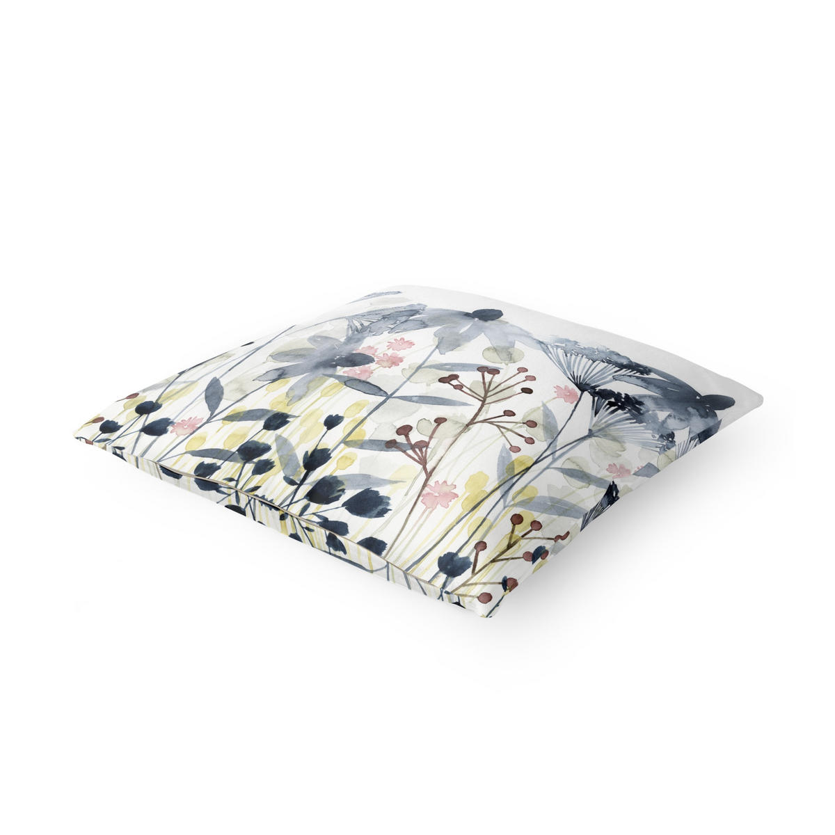 DEKOKISSEN Wildblumen Aquarell II 40/40 cm - Petrol, Textil (40/40/10cm) - Bilderwelten